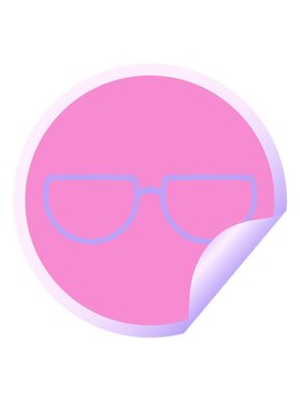 shine light effect animation of spectacles graphic vector illustration circular sticker