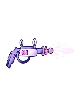 jiggle and pause animation of vector gradient illustration cartoon ray gun