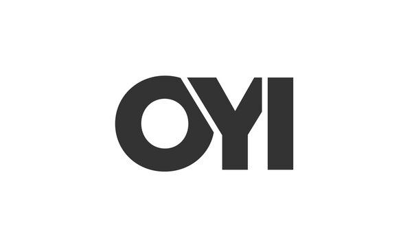 OYI logo design template with strong and modern bold text. Initial based vector logotype featuring simple and minimal typography. Trendy company identity.