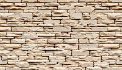 Obraz premium Textured beige stone wall with irregular shapes creating an elegant and natural backdrop for various interior designs and exterior spaces.
