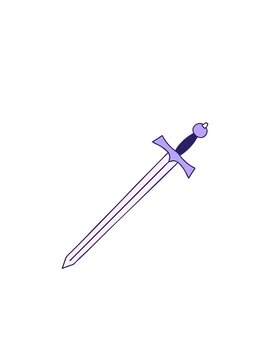 blinking radial lines animation of hand drawn quirky cartoon sword
