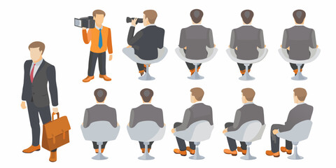 An illustration depicting a film crew and an audience in a setting