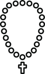 Fototapeta premium Rosary beads forming a necklace with a christian cross at the bottom