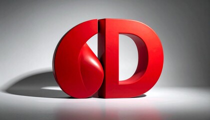 Fototapeta premium A large three-dimensional red letter 