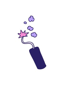 power up animation of hand drawn cartoon doodle of a lit dynamite stick