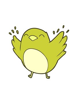 changing color animation of cartoon robin flapping wings