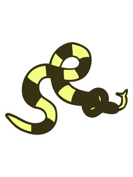 changing color animation of cartoon doodle poisonous snake
