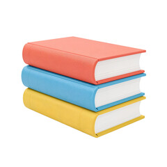 Fototapeta premium Three colorful books stacked on top of each other, inviting the viewer to learn and explore