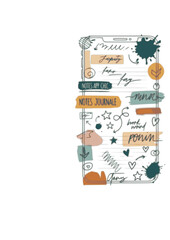 Notes App Chic Silhouette for Digital Scrapbooking and Imperfect by Design Trend 2026 Creative Journaling and Unpolished Aesthetic Concept Vector