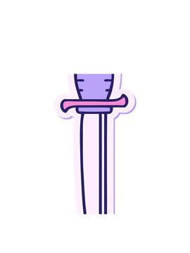 bobbing motion animation of sticker of tattoo in traditional style of a dagger