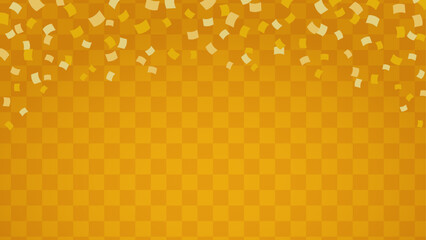 金色の市松模様と紙吹雪の和風背景素材