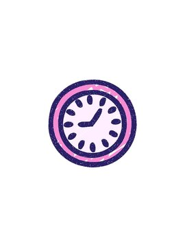 spinning motion animation of Clock Symbol Chalk Drawing