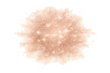 Shimmering rose gold glitter splash with sparkle texture on transparent background for luxury design