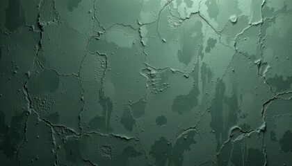 Textured Green Wall Surface with Peeling Paint and Cracked Finish for Interior Design and Artistic Backgrounds
