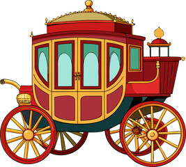 vector illustration of a vintage carriage white background