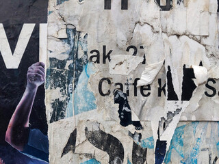 Fototapeta premium Torn and ripped street poster background