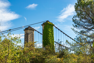 Old bridge over Durance river close to Mallemort, France
