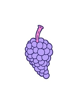 splitting effect animation of cartoon doodle bunch of grapes