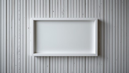 Minimalist Empty Frame on Wooden Wall, Perfect for Artwork Display with Neutral Tones and Clean Lines
