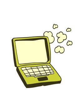 changing color animation of cartoon computer