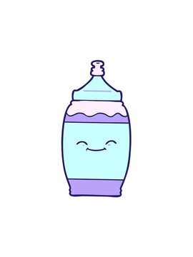 jiggle motion animation of cartoon happy water bottle