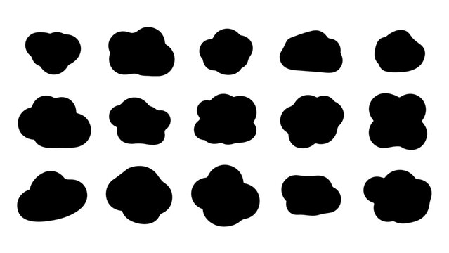 Abstract Organic Blob Shapes Collection. Irregular Fluid Silhouettes for Modern Graphic Design.