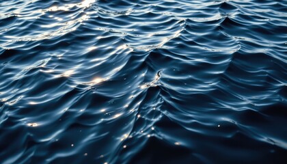 Calm Water Surface with Gentle Waves Reflecting Soft Light Under Bright Conditions