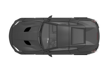 car isolated on white background, 3d illustration, cg render