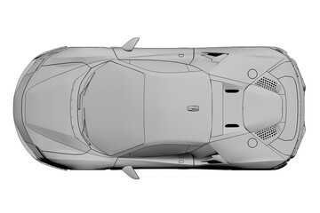 car isolated on white background, 3d illustration, cg render