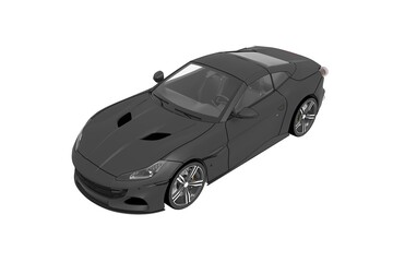 car isolated on white background, 3d illustration, cg render