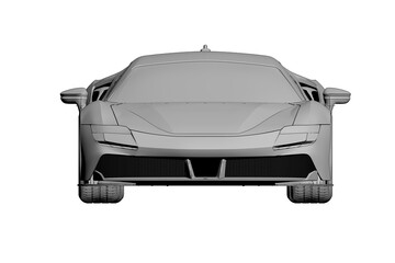 car isolated on white background, 3d illustration, cg render