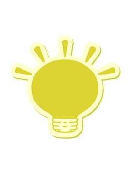 changing color animation of shining light bulb sticker