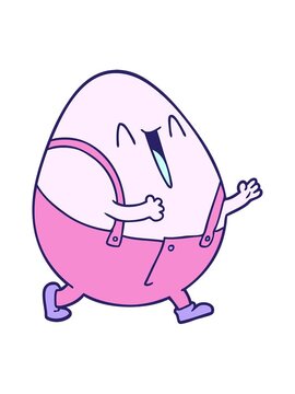 vibrating motion animation of humpty dumpty cartoon egg man