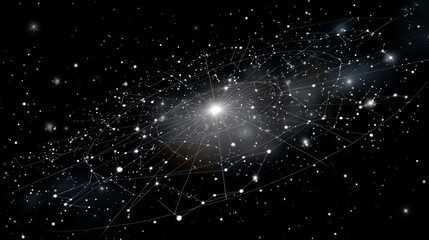 A starry night sky with a bright star in the center. The stars are scattered throughout the sky, creating a sense of depth and vastness. The image evokes a feeling of wonder