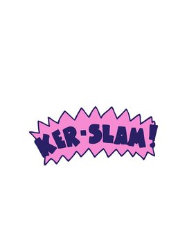 blinking radial lines animation of cartoon doodle word kerslam
