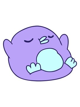 bobbing motion animation of freehand drawn cartoon cute kawaii red robin