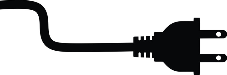 Obraz premium An isolated black metal electric plug and socket set lies on a white surface as a steel tool and security symbol for business equipment
