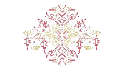 Chinese New Year lantern decorative pattern. © solikhin