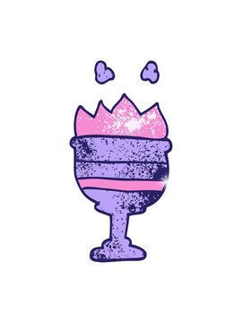 glitter effect animation of cartoon doodle flaming goblet