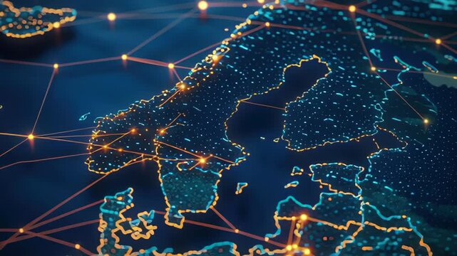 Europe network connections shown on the map