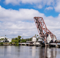 Railway line drawbridge