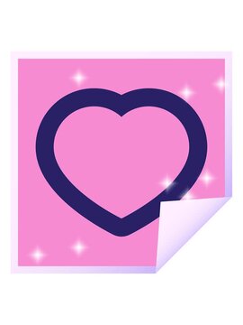 glitter effect animation of heart symbol illustration square sticker