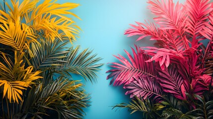 palm tree and fireworks
