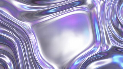 Modern Minimalist Fluid Metallic Texture with Electric Blue Iridescence