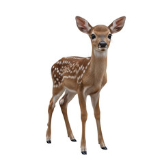 Fototapeta premium Standing fawn isolated on transparent background