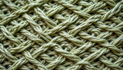 Naklejka premium Textured Pattern of Interwoven Green Twine Creating a Decorative Surface for Home and Garden Use