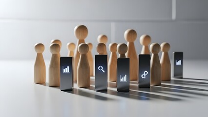 Symbolic image of a team engaged in data analytics, representing strategic business intelligence and human collaboration for informed decision-making and business development