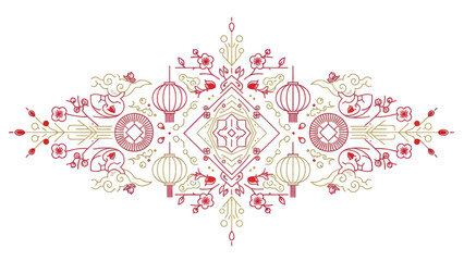 Floral Pattern with Lanterns Design. © Maryati