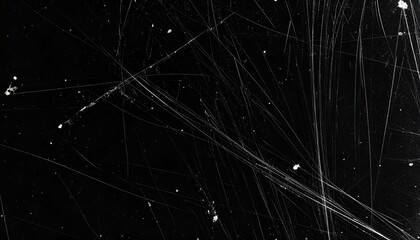 A dark surface marked by random white scuffs and scratches, creating a textured pattern