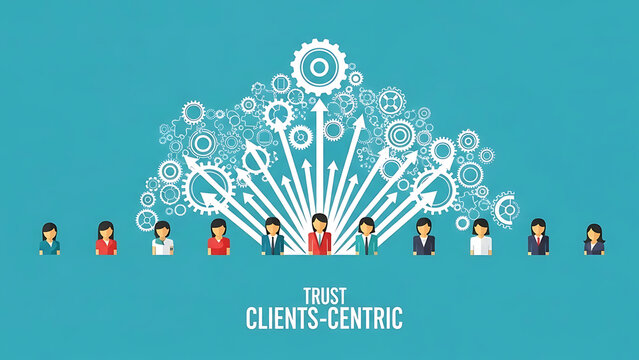 Client-Centric Business Service Model with Customers at the Center of Interconnected Support Systems and Gears